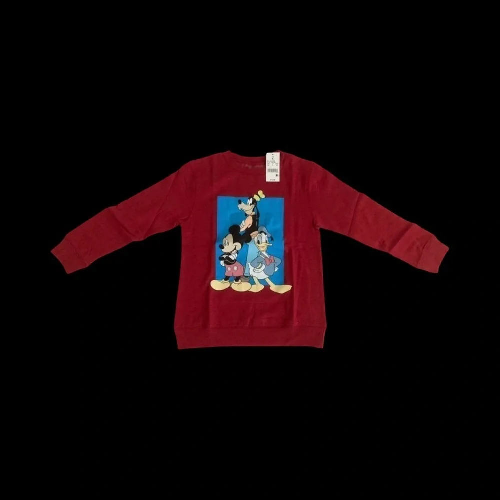 Kids Red Long Sleeve Mickey and Friends SweatShirt